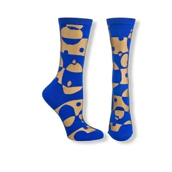 Ozone Women's Patterned Sock, Blue, OSFM - Picture 1 of 2